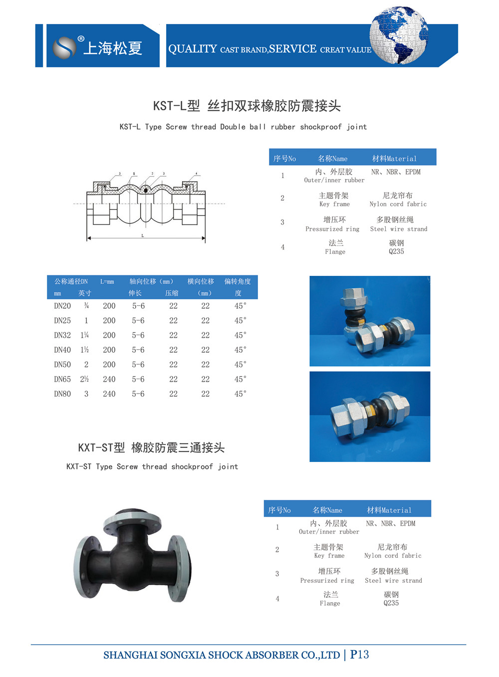 KST-DN32-1.6Mpa-自吸式消防泵螺纹丝扣橡胶软接头 KST-DN32-1.6Mpa-自吸式消防泵螺纹丝扣橡胶软接头